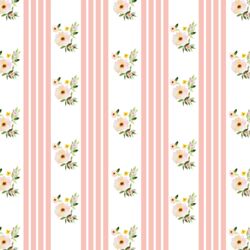 Little Floral Stripes in Pink Peach