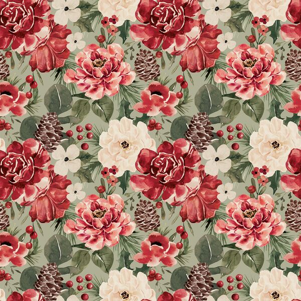 Pinecone Floral in Sage