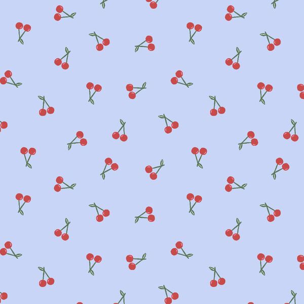 Scattered Cherries in Light Periwinkle