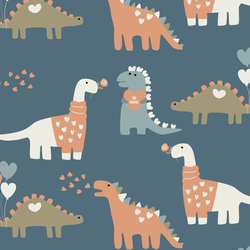 Dino Love Ya in Slate Blue