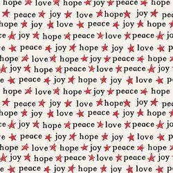Peace Love Hope and Joy in Poinsettia on Bone