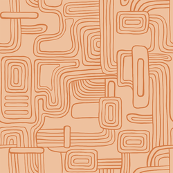Organic Lines in Caramel on Peach