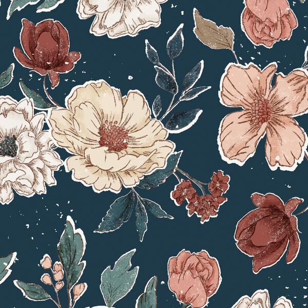 Blooming Vintage in Navy