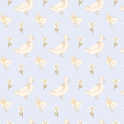 Wandering Duckies in Soft Periwinkle