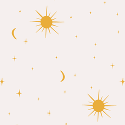 Stars, Sun and Moon in Mustard