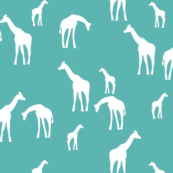 Giraffe Silhouette in Seafoam