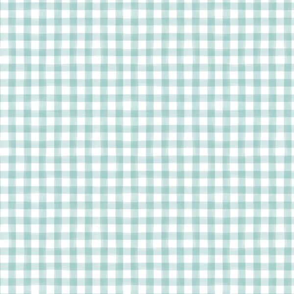 Little Watercolor Gingham in Aqua Blue