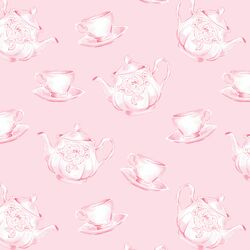 Tea Set Toss in Rose Pink
