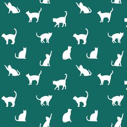 Cat Silhouette in Emerald
