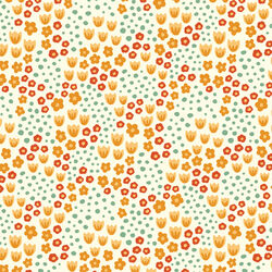Ditsy Floral in Orange Red