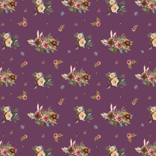 Small Fall Floral in Plum