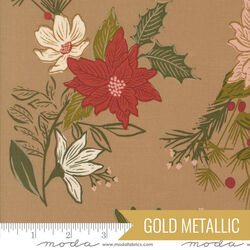 Festive Florals in Mushroom Metallic