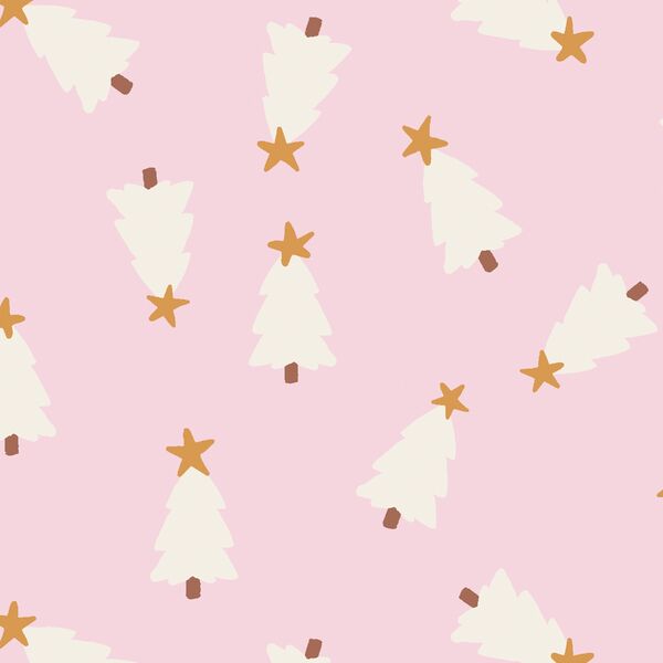 Large Christmas Trees in Pink Floss