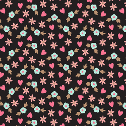 Floral Hearts in Ebony