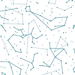 Star Charts in Peacock on White
