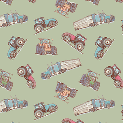 Tractor Toss Up in Basil Green