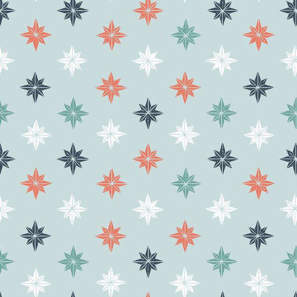 Bon Bon Christmas Stars in Ice Winter Blue