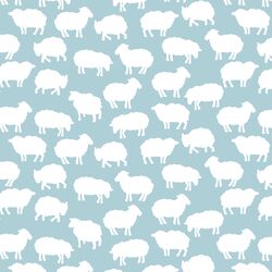 Sheep Silhouette in Powder Blue