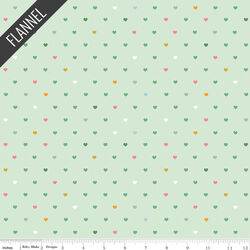 Serendipity 2 Hearts Flannel in Mint