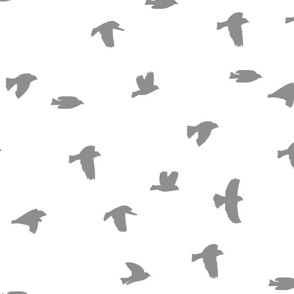 Flock Silhouette in Smoke on White