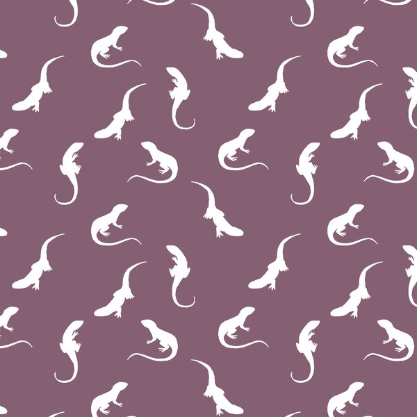 Iguana Silhouette in Mulberry
