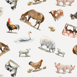 Large Barnyard Animals in Tin Gray