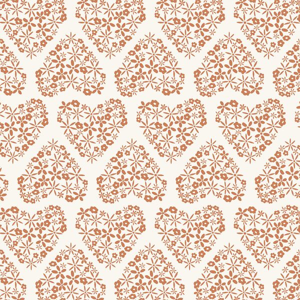 Hearts of Flower in Clay on Pearl