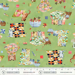 Quilty Cats in Green
