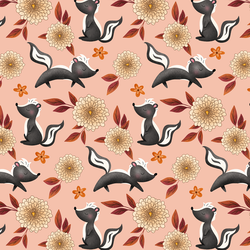 Charming Skunks in Fall Pink
