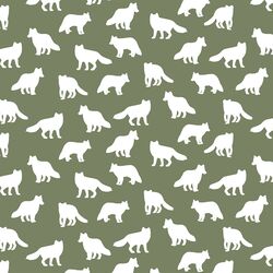 Little Fox Silhouette in Olive