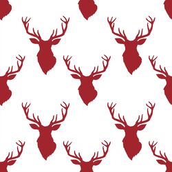 Small Deer Silhouette in Berry Red on White