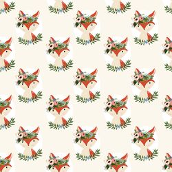 Fox Floral in Ivory