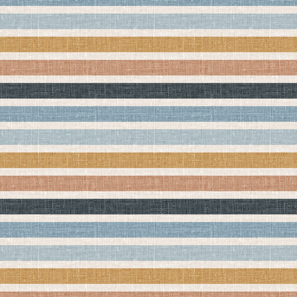 Stripe in Blue and Mustard