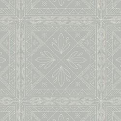 Dotted Tile in Cream on Grey