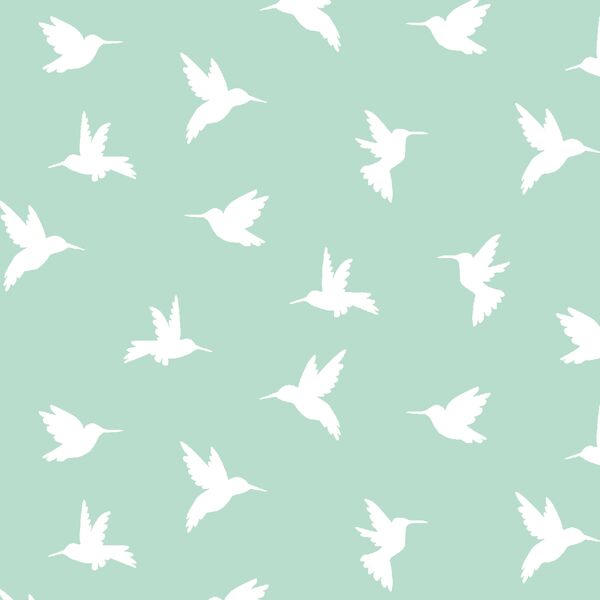 Hummingbird Silhouette in Mint