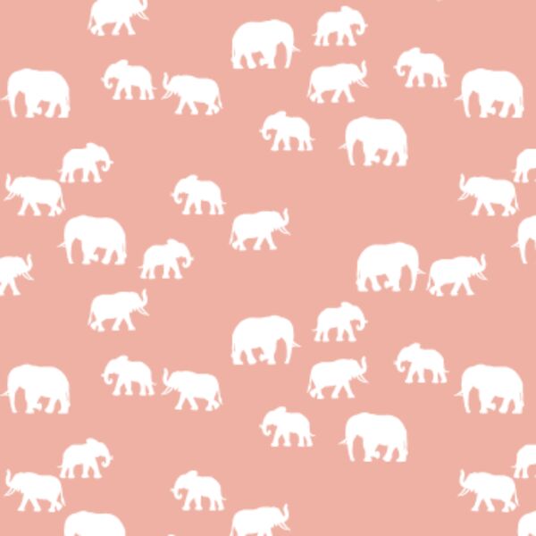 Elephant Silhouette in Peony