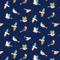 Birds in Twilight Blue