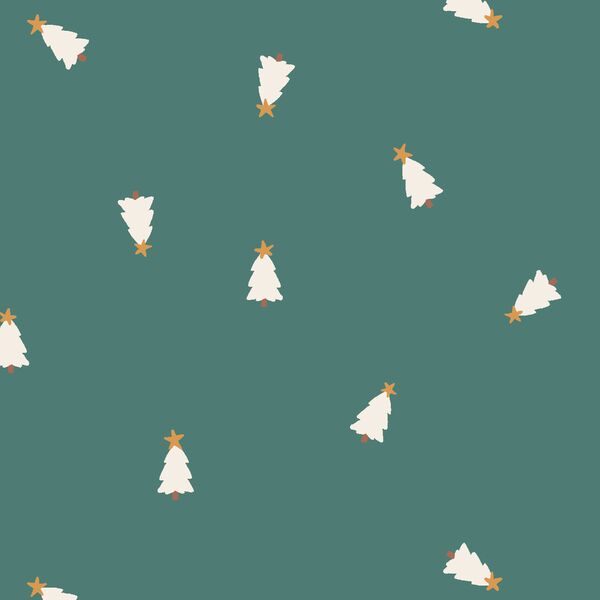Tiny Tossed Christmas Trees in Pine Green
