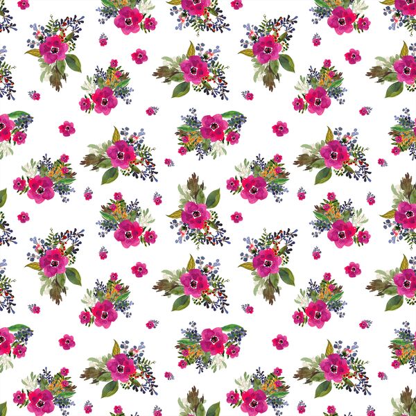 Small Jungle Floral in White