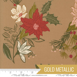 Festive Florals in Mushroom Metallic