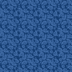 Little Tea Roses in Bright Navy