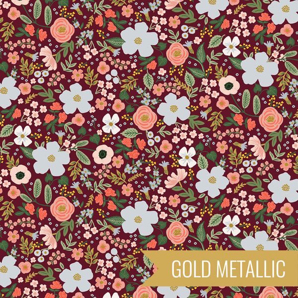 Wild Rose in Burgundy Metallic