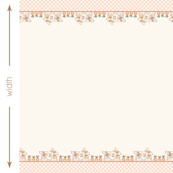 Bunnies Double Border in Pink
