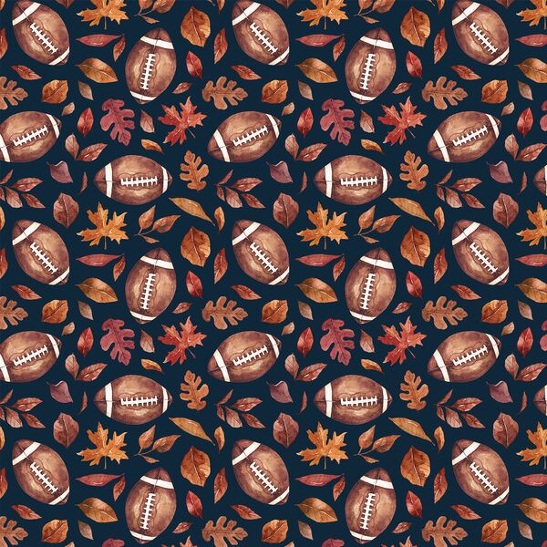 Little Football Foliage in Navy Blue