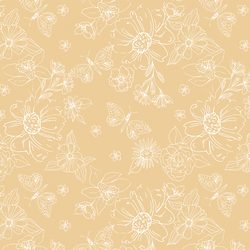 Sketched Florals in Butter Yellow