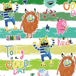 Big Monster Quotes in Green Stripe