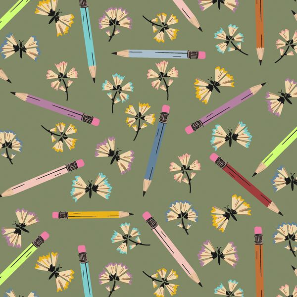 Colorful Pencils in Olive