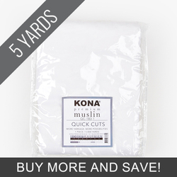 Kona Premium Muslin 118" in Bleached White - 5 Yard Quick Cut