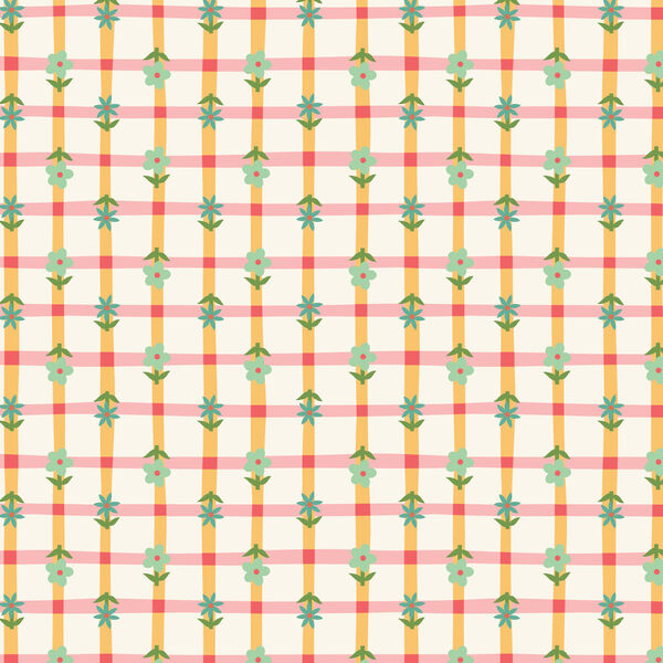 Petal Plaid in Orange Red
