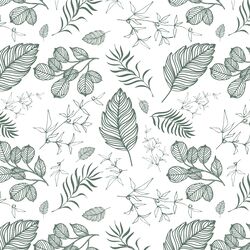 Foliage in Cactus Green in White